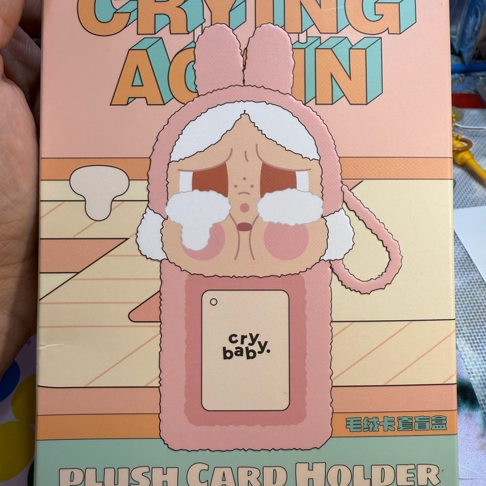 Crybaby Plush Card Holder - Pink Cartoon Bunny Design